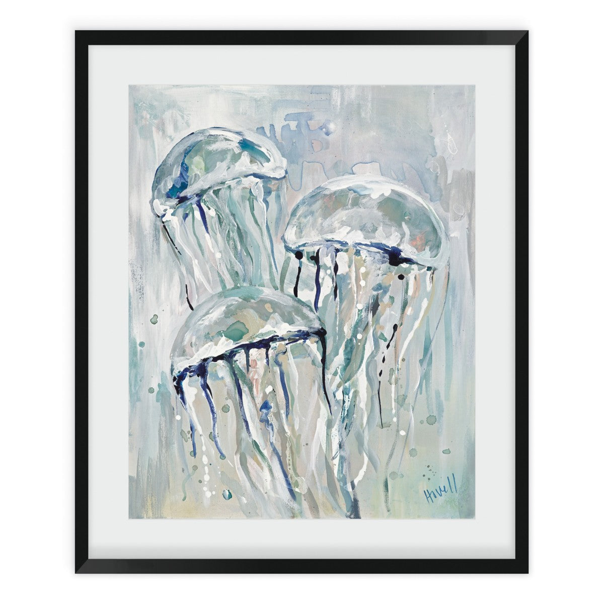 Maine Cottage Jelly Trio by Kim Hovell | Nautical Jellyfish Painting  