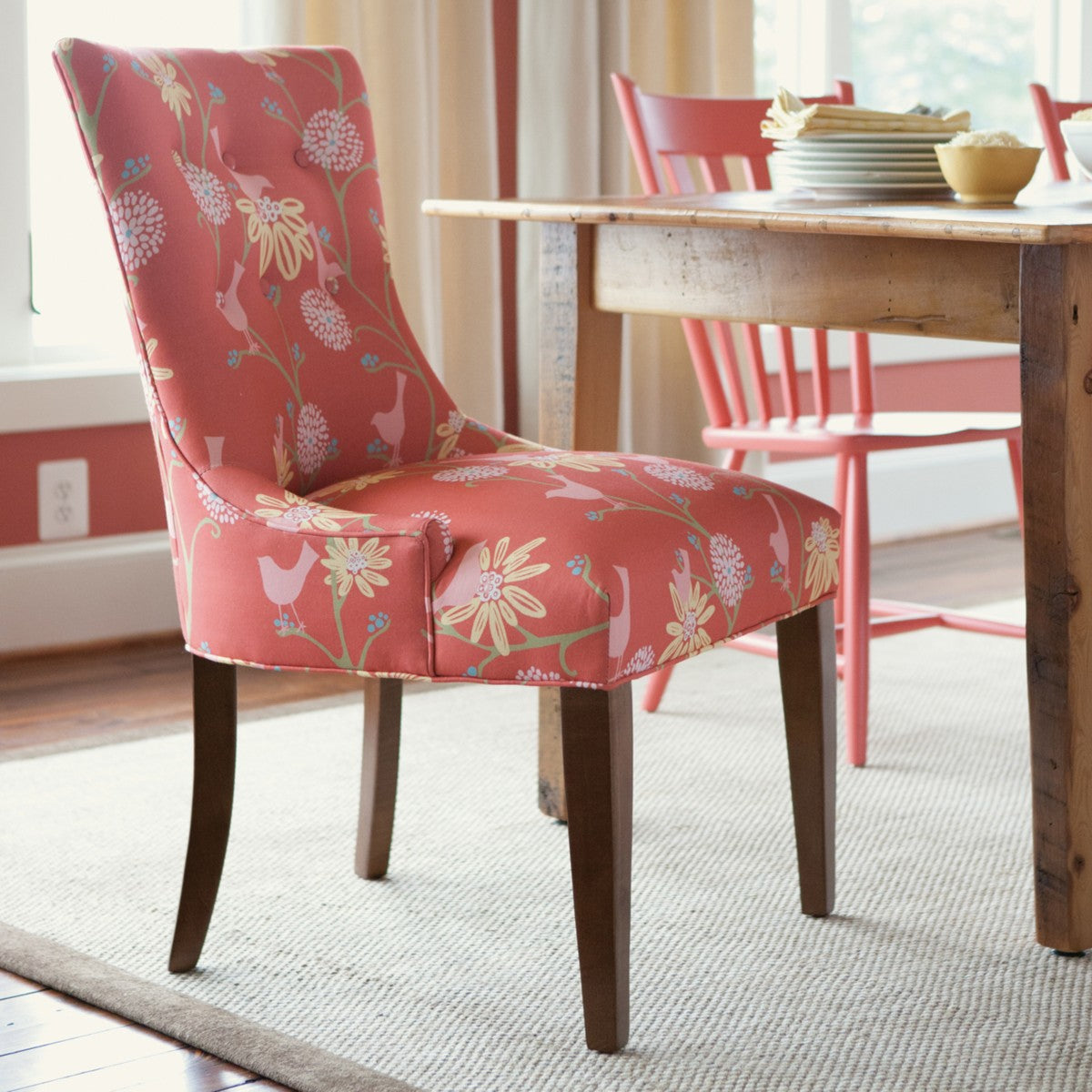 Maine Cottage Jill Dining Chair | Curvy Coastal Dining Chair | Upholstered  