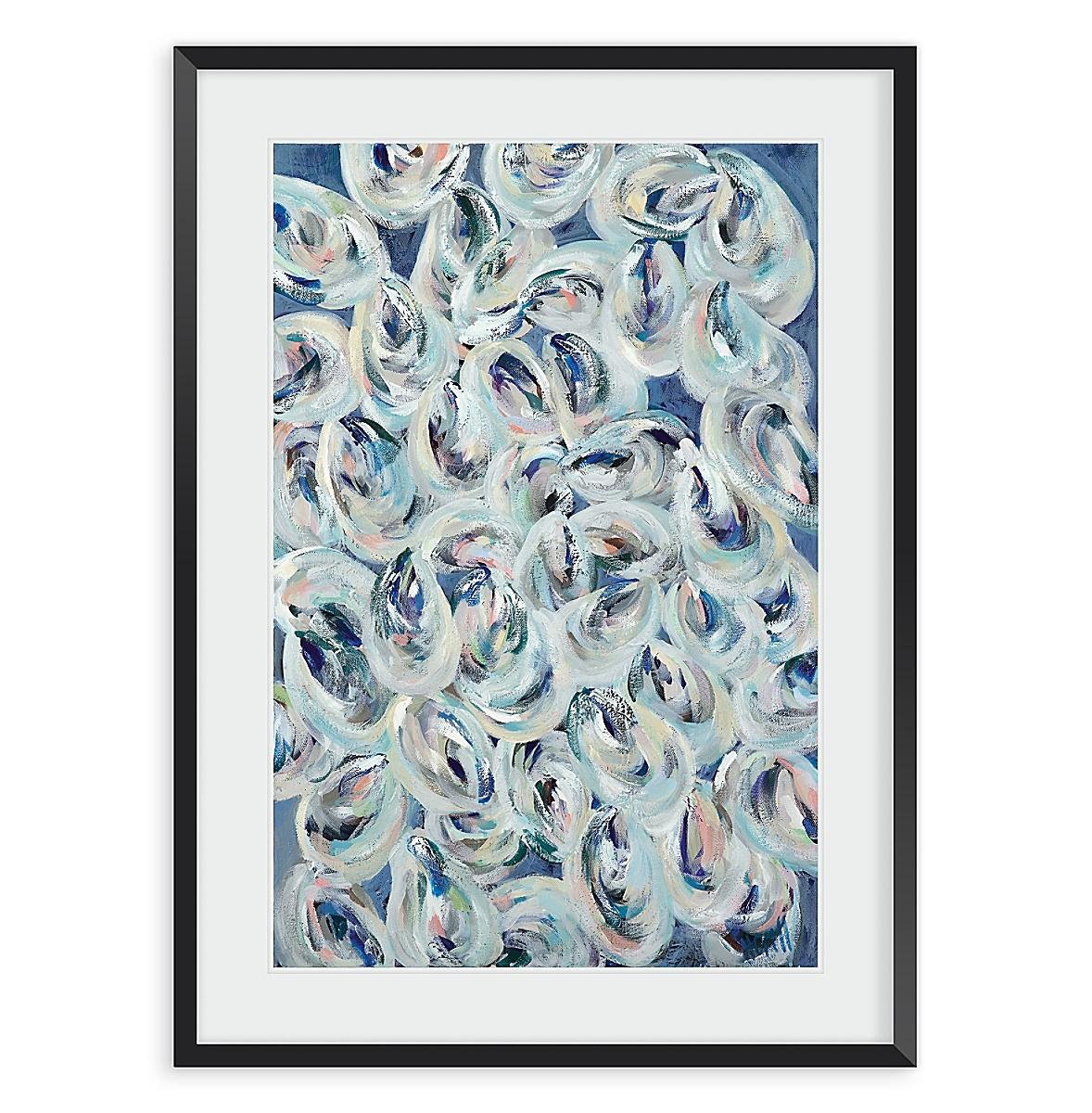 Maine Cottage Scattered Oysters by Kim Hovell | Nautical Oysters Wall Painting 