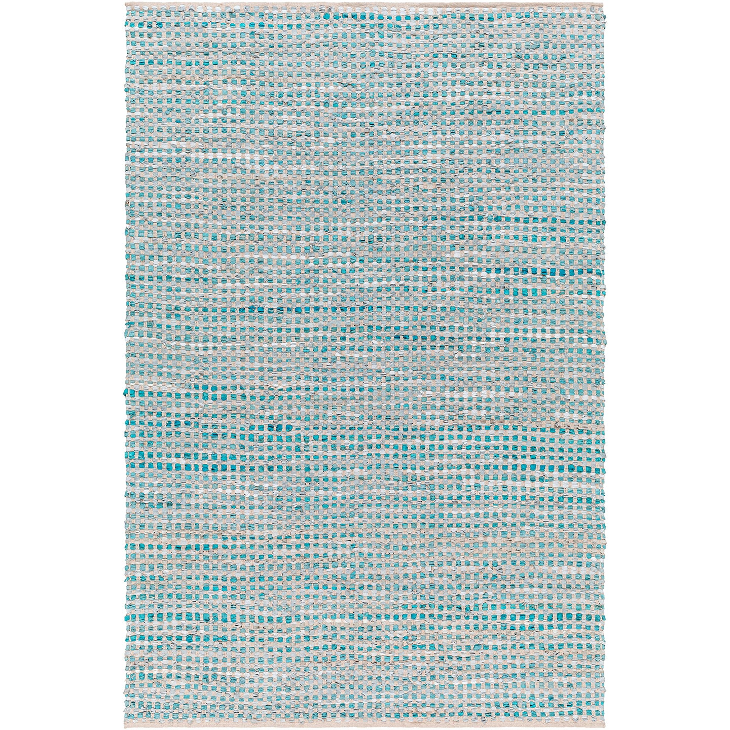 Maine Cottage Leather Rag Rug - Teal | Maine Cottage® 