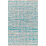 Leather Rag Rug - Teal
