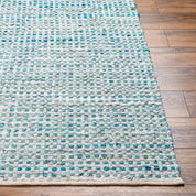 Maine Cottage Leather Rag Rug - Teal | Maine Cottage® 