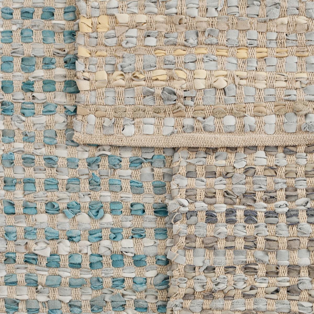 Maine Cottage Leather Rag Rug - Teal | Maine Cottage® 