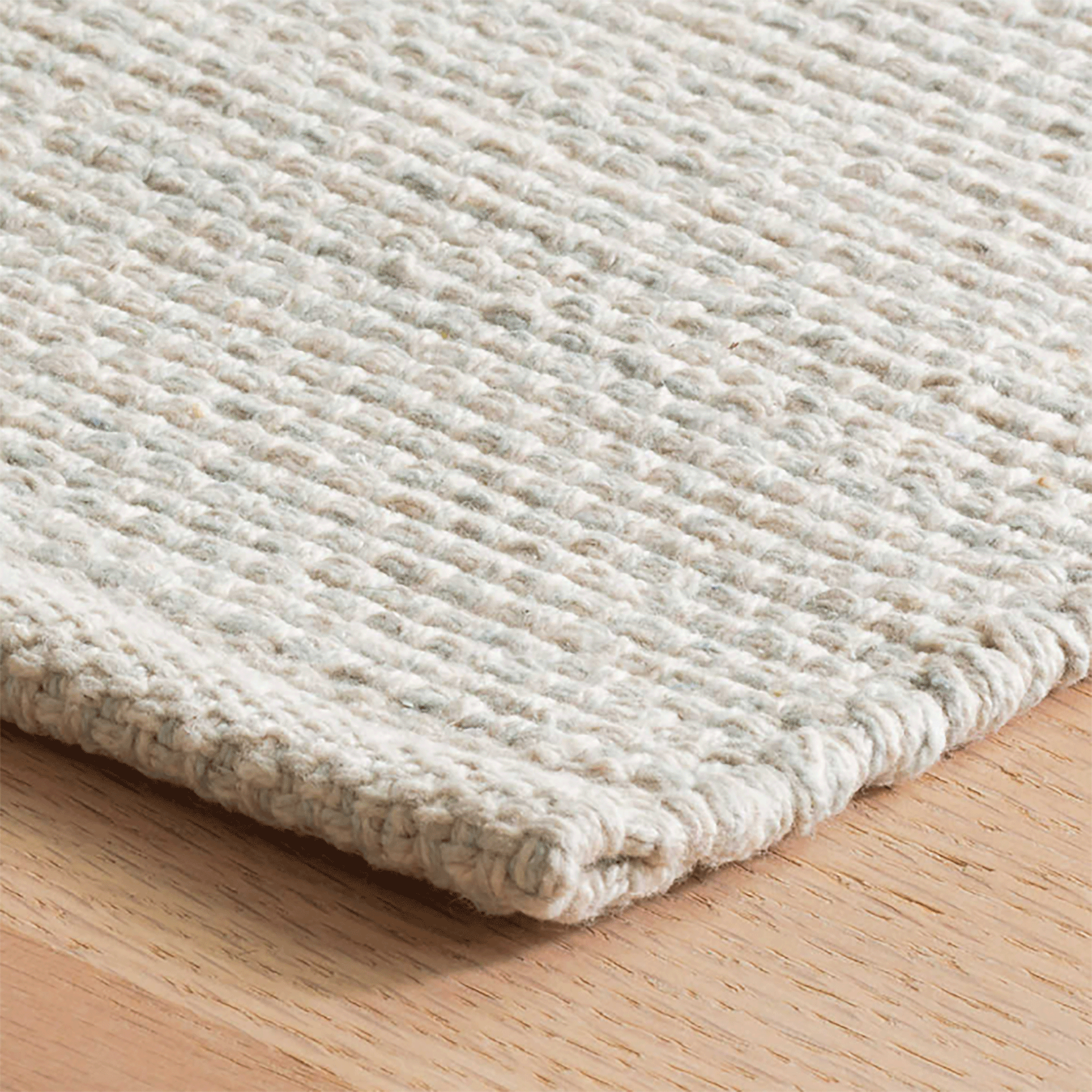 Marled Light Blue Woven Cotton Rug
