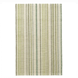 Oslo Stripe Green Woven Cotton Rug