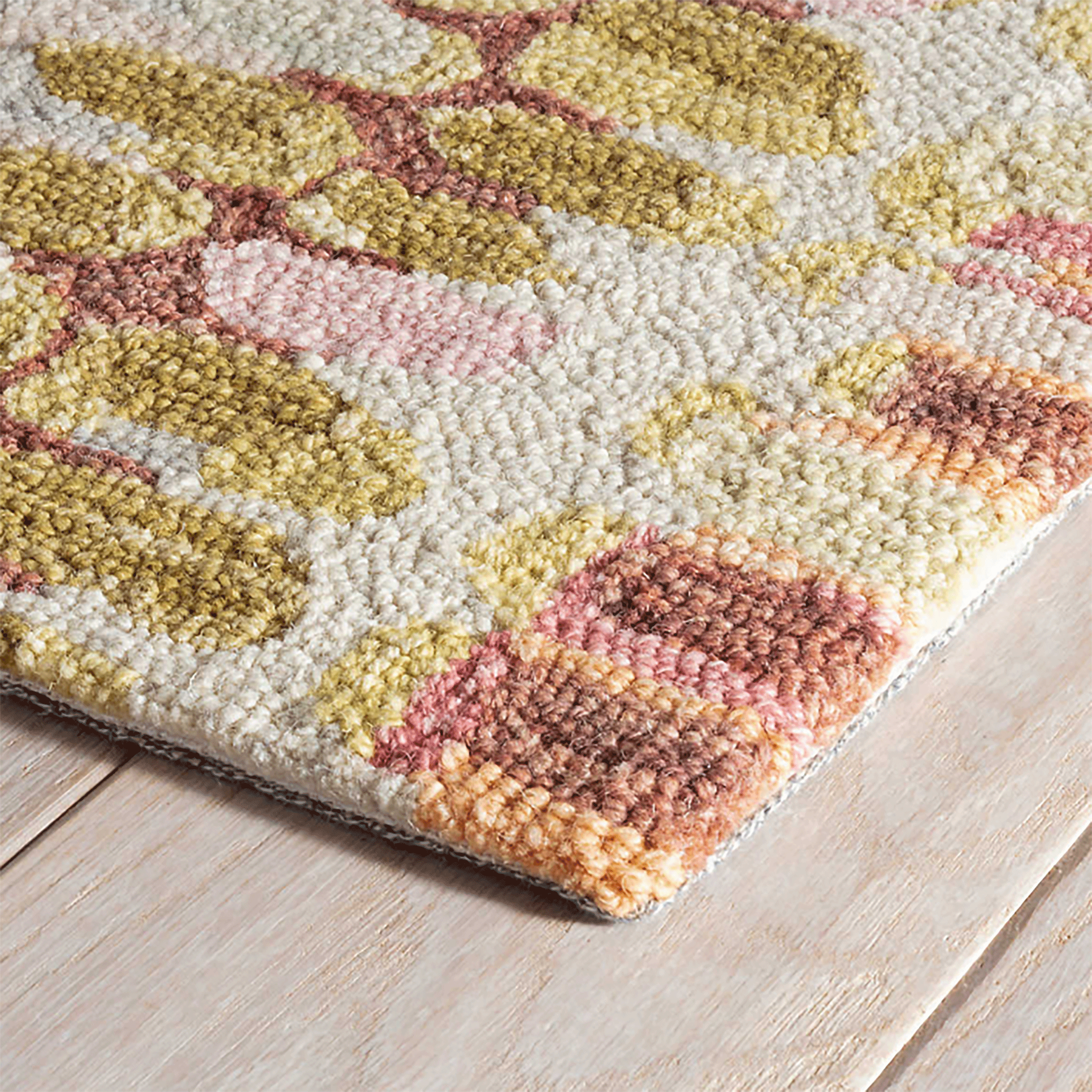 Maine Cottage Paint Chip Pastel Micro Hooked Wool Rug | Pastel Color Rug 