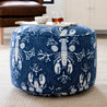 Maine Cottage Ruben Hassock Ottoman | Colorful Upholstered Coastal Ottoman 