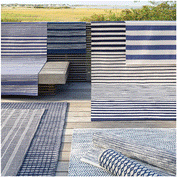 Maine Cottage Rugby Stripe Denim Indoor/Outdoor Rug | Maine Cottage¨ 