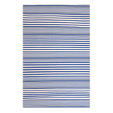 Rugby Stripe Denim Indoor/Outdoor Rug