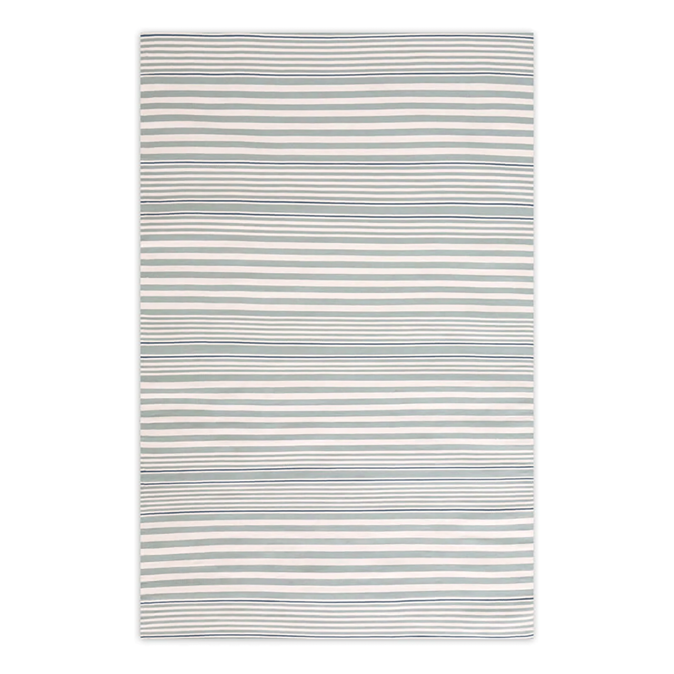 Rugby Stripe Light Blue Indoor/Outdoor Rug | Maine Cottage¨