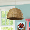 Maine Cottage Shoreline Pendant | Hand-woven Seagrass Dome Light Pendant 