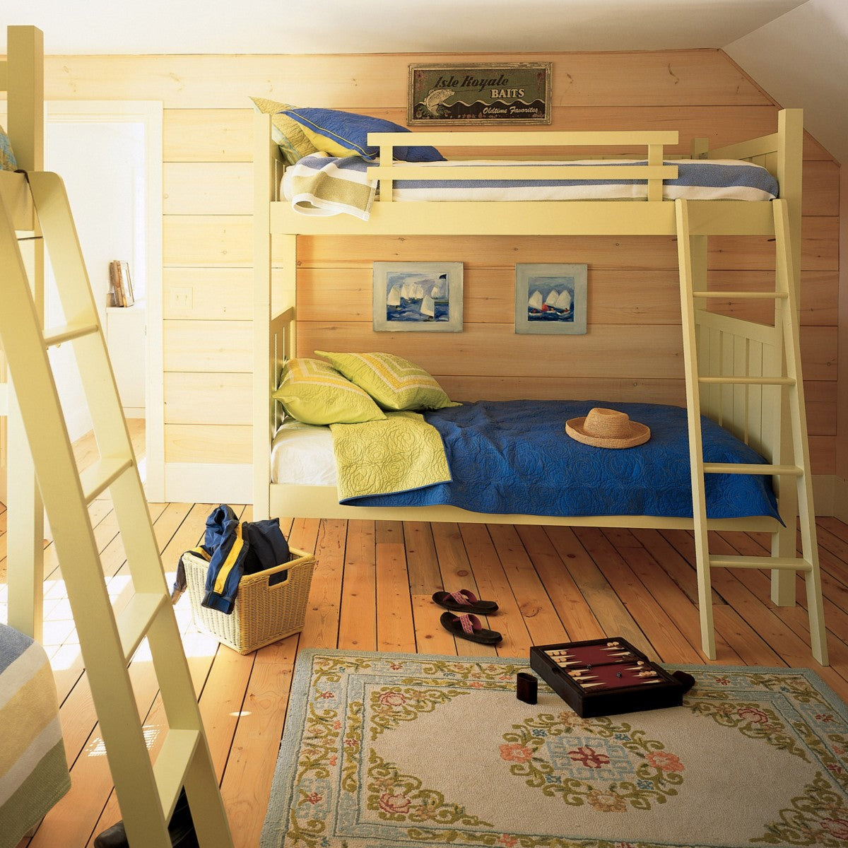 Maine Cottage Shutter Bunk Bed | Colorful Coastal Bunk Bed | Beachy Bunk Bed 