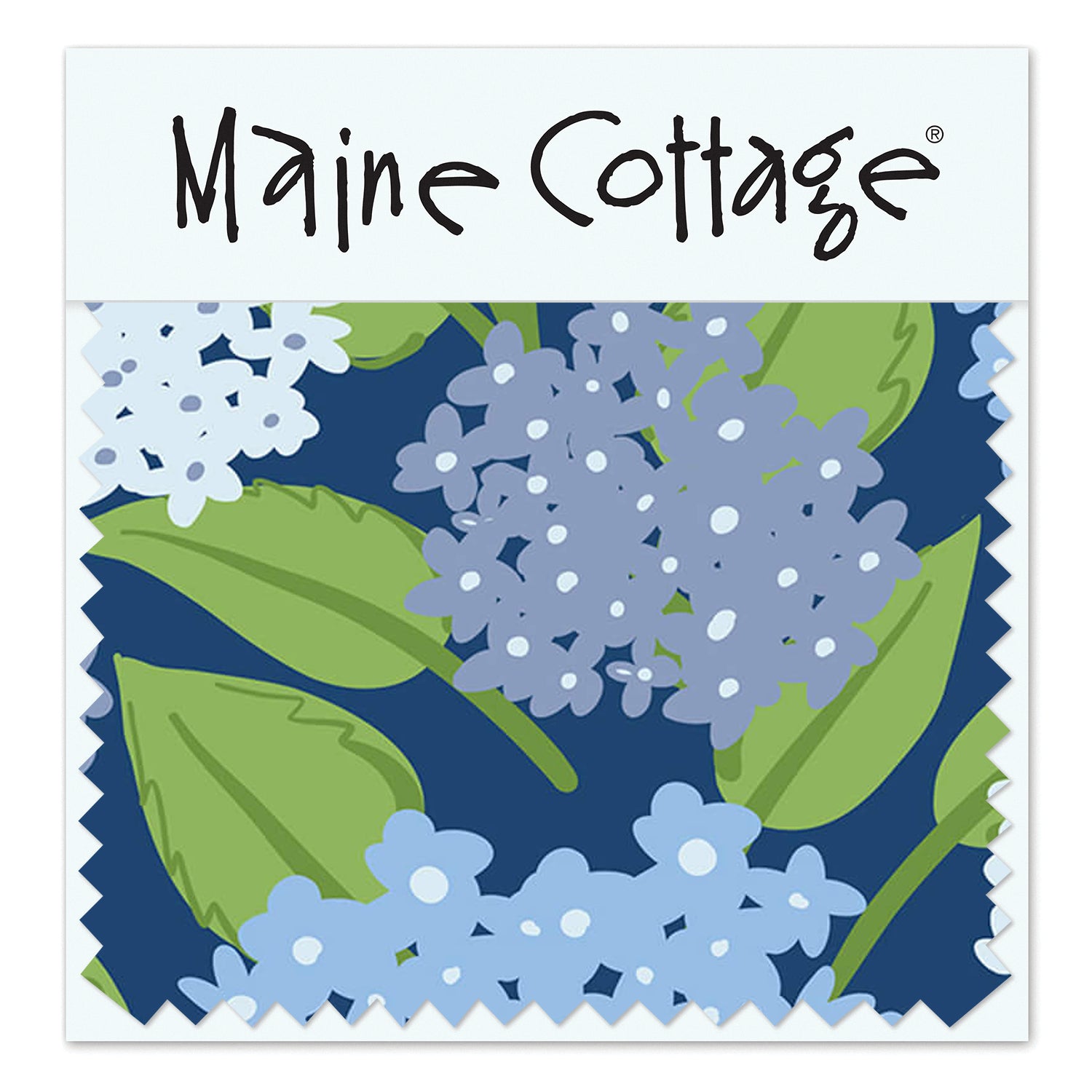 Maine Cottage Hydrangea Holiday: Marine Fabric Sample | Maine Cottage® 