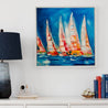 Maine Cottage The Regatta by Danielle Cather Cohen | Colorful Sailboat Painting 