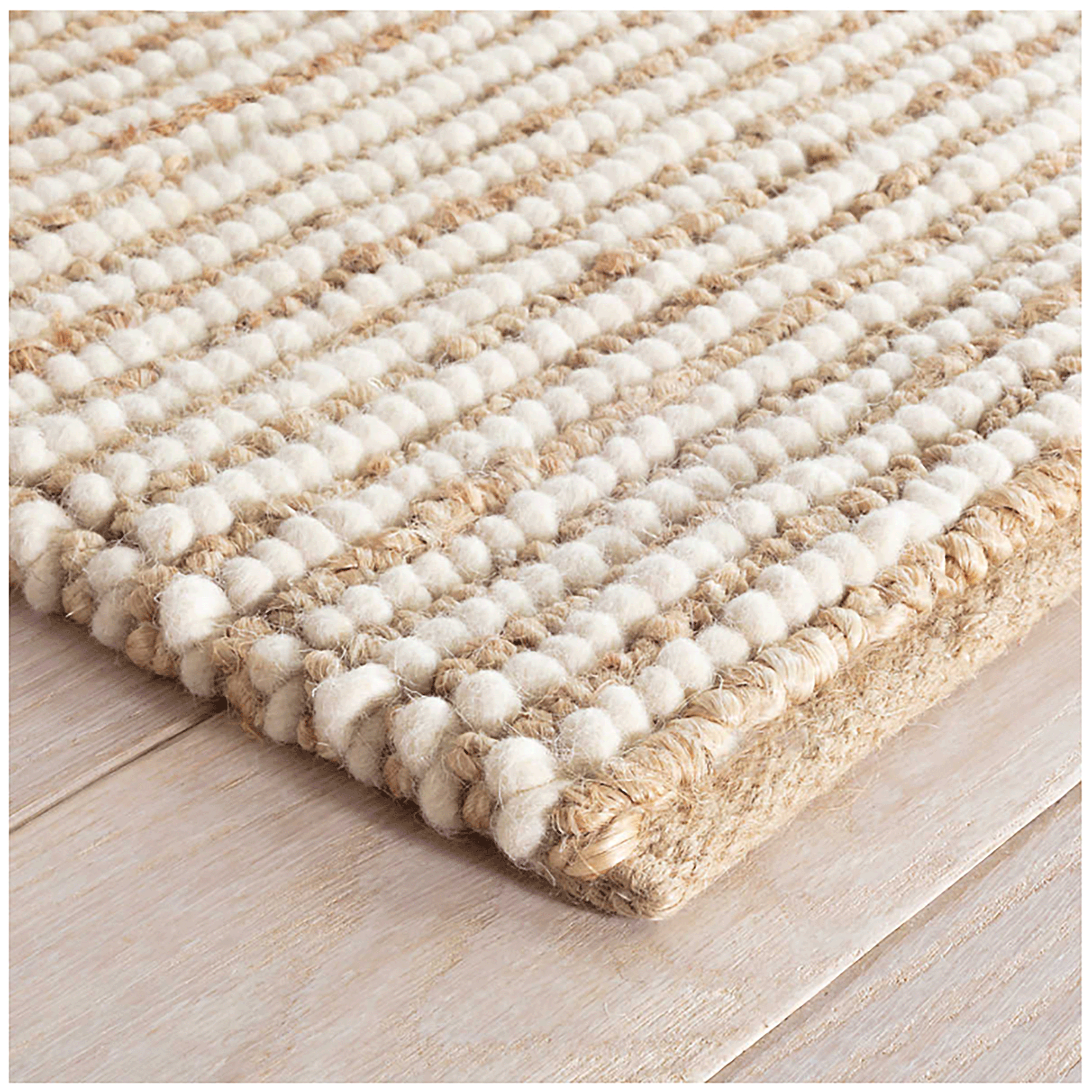 Maine Cottage Twiggy Natural Woven Wool Jute Rug | Coastal Natural Jute Rug 