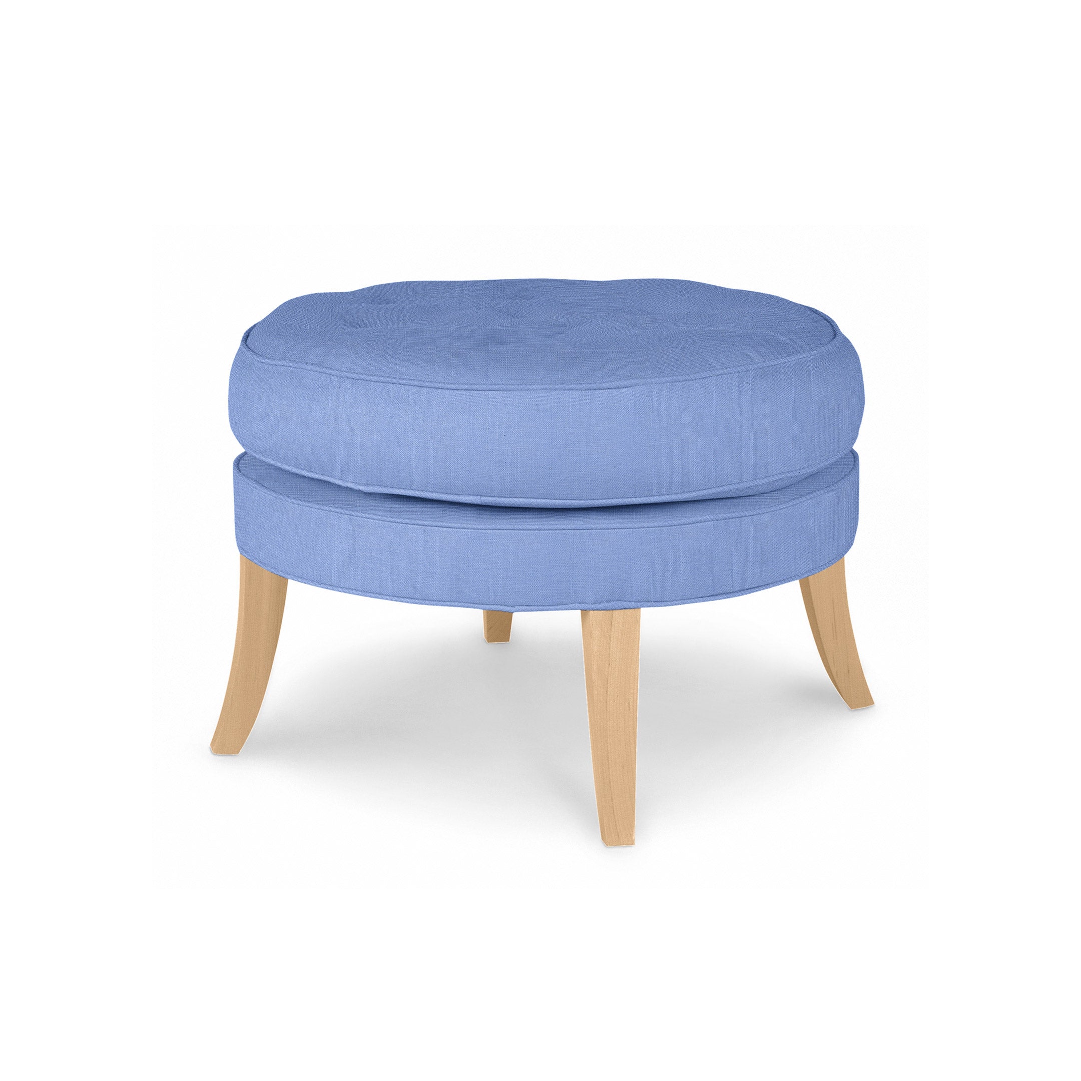 Maine Cottage Eloise Ottoman | Colorfully Upholstered Coastal Round Ottoman 