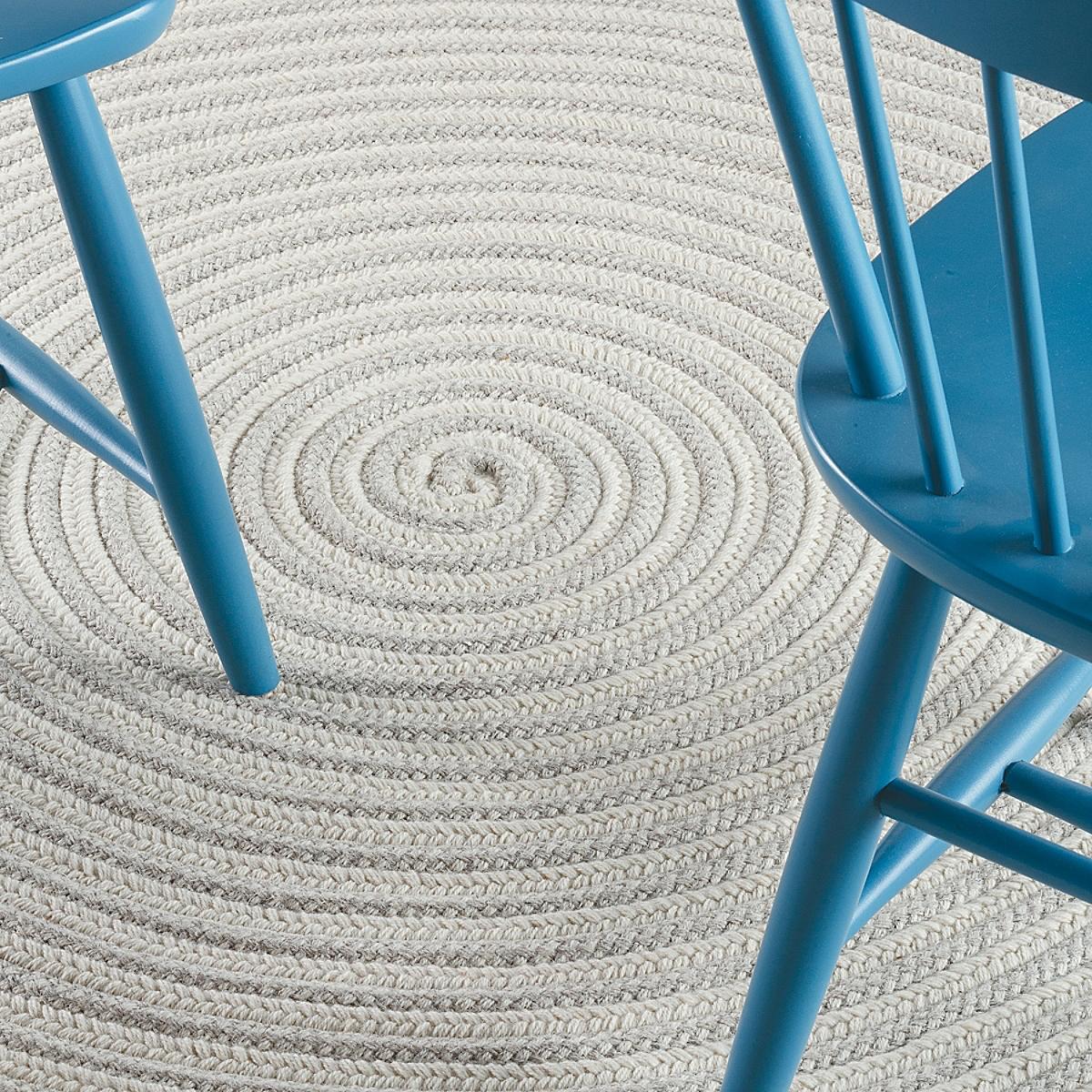Maine Cottage All-natural Coastal Round Wool Rug | Whirley Wool Rug - Oyster 