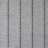 Wool Pinstripes Rug Dark Gray on White